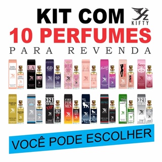 KIT COM 10 PERFUMES DE 15 ML CADA - BD COSMÉTICOS * LEIA A DESCRIÇÃO ANTES DA SUA COMPRA *