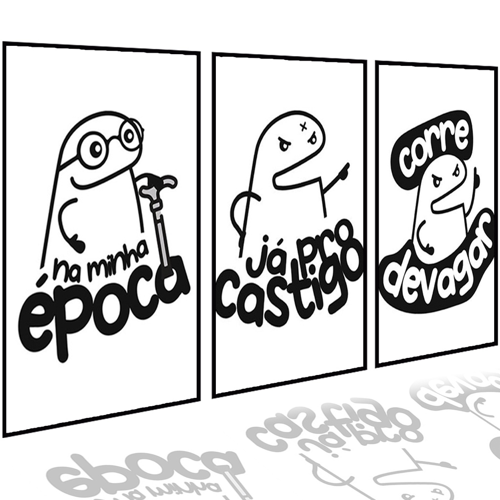 QUADROS DECORATIVOS FLORK MEME 21X31CM COM 4 UNID - QUADROS FLORK