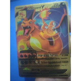 Carta Pokémon Customizada Charizard V Shiny Metal Dourado