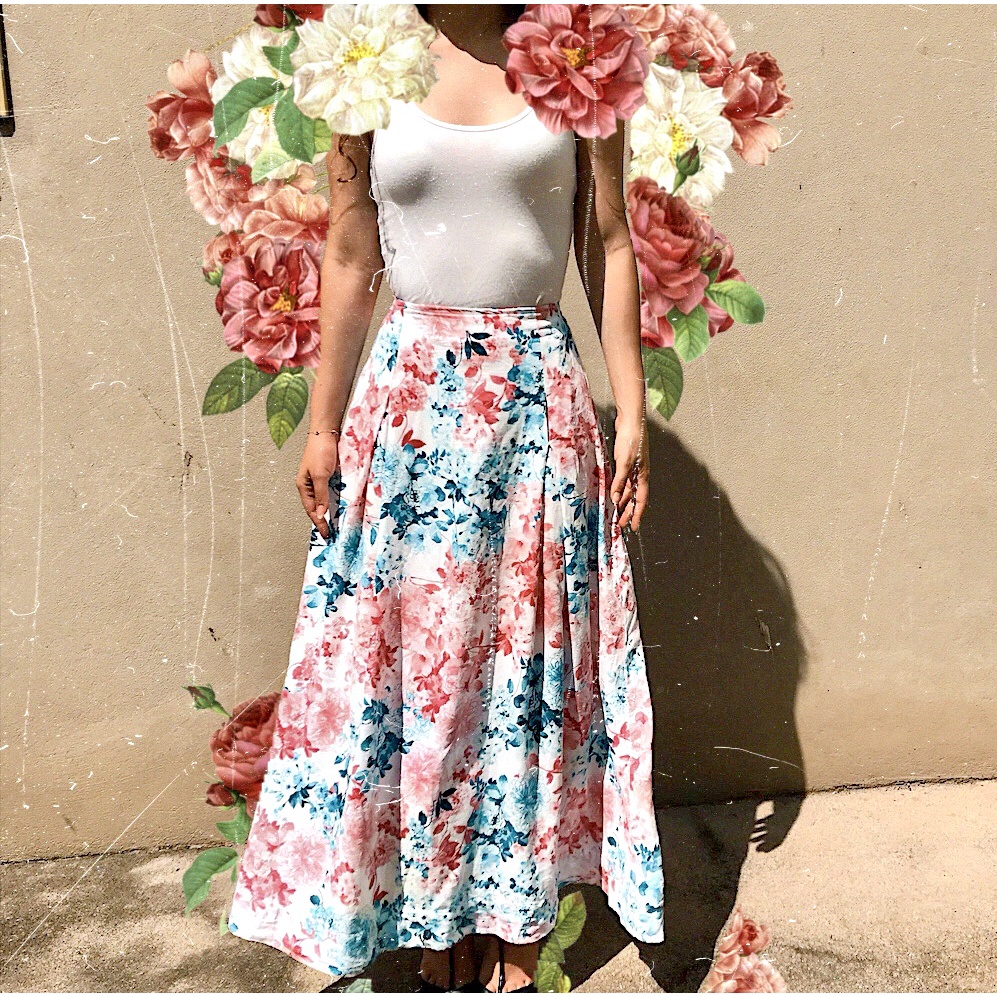 Saia rodada midi store floral