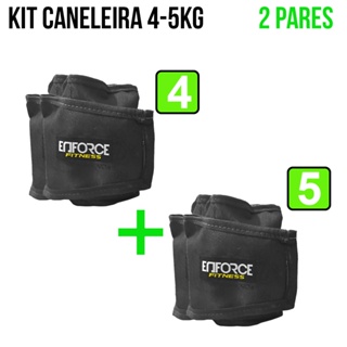 Kit Caneleira Peso Tornozeleira 4kg e 5kg Enforce Fitness Treinar Pernas Academia Treinar Perna Crossfit Funcional Fisioterapia