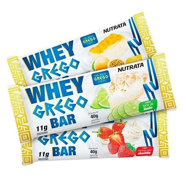 BARRA DE CEREAL WHEY GREGO BAR CAIXA COM 12 UNIDADES (480G) -TREINO, DIETA, MUSCULAÇAÕ.SAÚDE, ACADEMIA