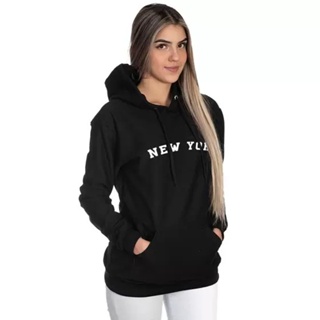 Womens White New York Hoodie