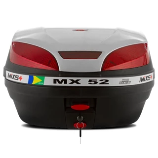 Bau bauleto Maleiro Bagageiro Caixa Mixs 52 Litros Preto Prata Vermelho Modelo universal Para Todas As Motos Motoboy Entregador Entrega Viagem