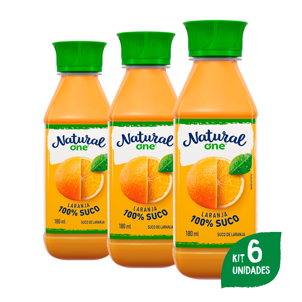 Pack Com 6 Sucos de Laranja Integral Ambiente 180ml Natural One ...