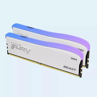 Memória Kingston Fury Beast Ddr4 Rgb 16gb 2x8 Branca 3200 mhz