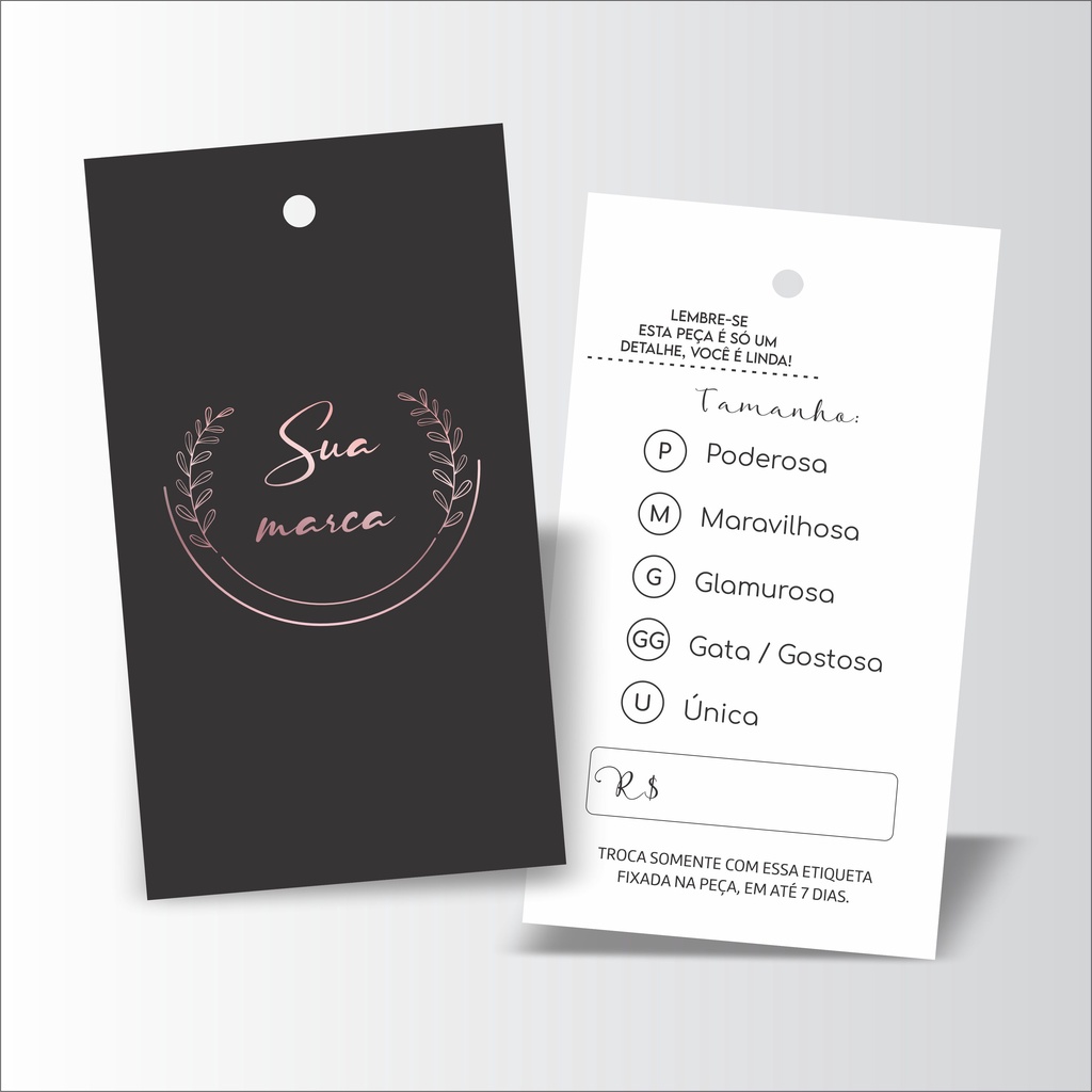 Etiquetas tags personalizadas roupas - 500 un | Shopee Brasil