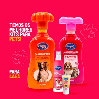 Kit Combo Fêmeas - Shampoo, Condicionador, Colônia e Gel Dental Genial Pet