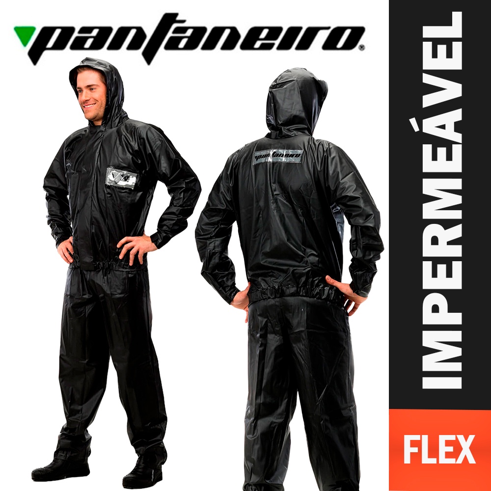 Kit Capa De Chuva Pantaneiro PVC Tornado Com Capuz Motoqueiro Motoboy Motociclista Impermeável - Masculino Feminino Unis