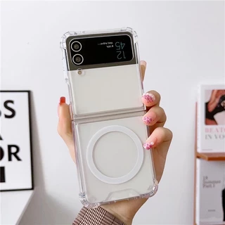 Capa Capinnha Case MagSafe Para Z Flip 3 e Z Flip 4 Z FLIP5 ZOLD4 Z FOLD3 ZFOLD5 Z FLIP6 Z FOLD6Magnético Caixa De Carregamento Sem Fio Magsaf Para Samsung Galaxy z flip 3 e z flip 4 magnética