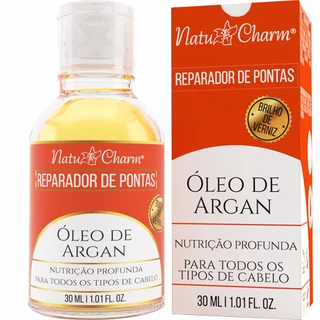 ÓLEO REPARADOR DE PONTAS ARGAN NATU CHARM COSMÉTICOS NUTRIÇÃO