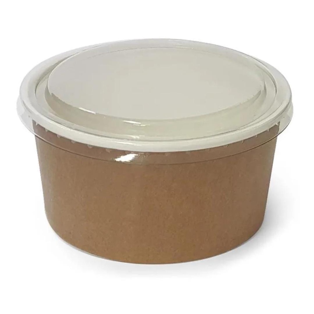 Pote Bolw Kraft 700ml P/ Alimentos C/tampa Forneavel- 10uni