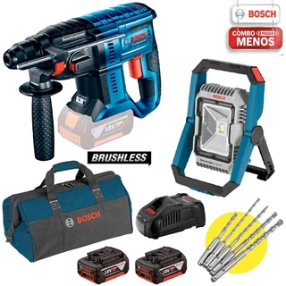 Martelete 18v Gbh 180-li + Lanterna Gli 18v-li + Kit Bosch