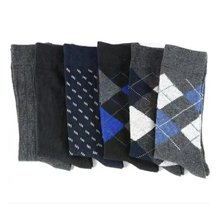 Kit c/6 Pares de Meia Social masculina Sport fino em algodão cano longo alta qualidade premium e conforto