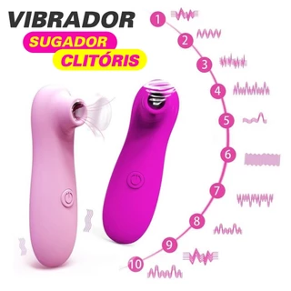 Vibrador Estimulador Sugador de Clitóris e Mamilo - 10 Modos de Pulsação SEX SHOP
