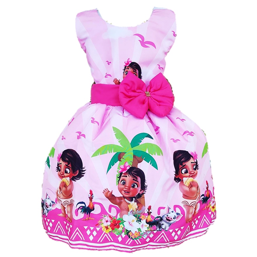 Vestido Infantil Menina Festa Aniversário Bebe Moana Baby em Promoção na  Americanas