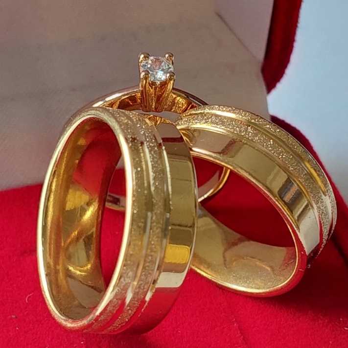 Par de Aliança Casamento Noivado Reta 2 Riscos Moedas Antigas Ouro 18k