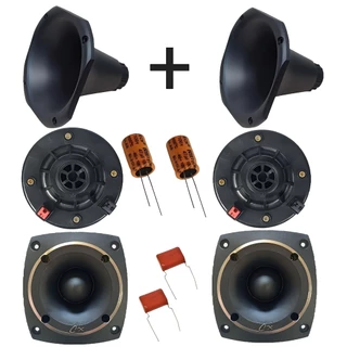 Kit 2 Driver + 2 Tweeter 150wts 8 Ohms + 2 Bocal Curto + Capacitor