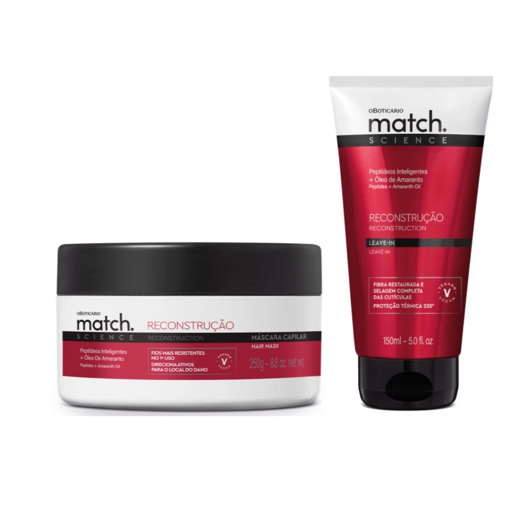 Kit Match Science Reconstrução O Boticário | Shopee Brasil