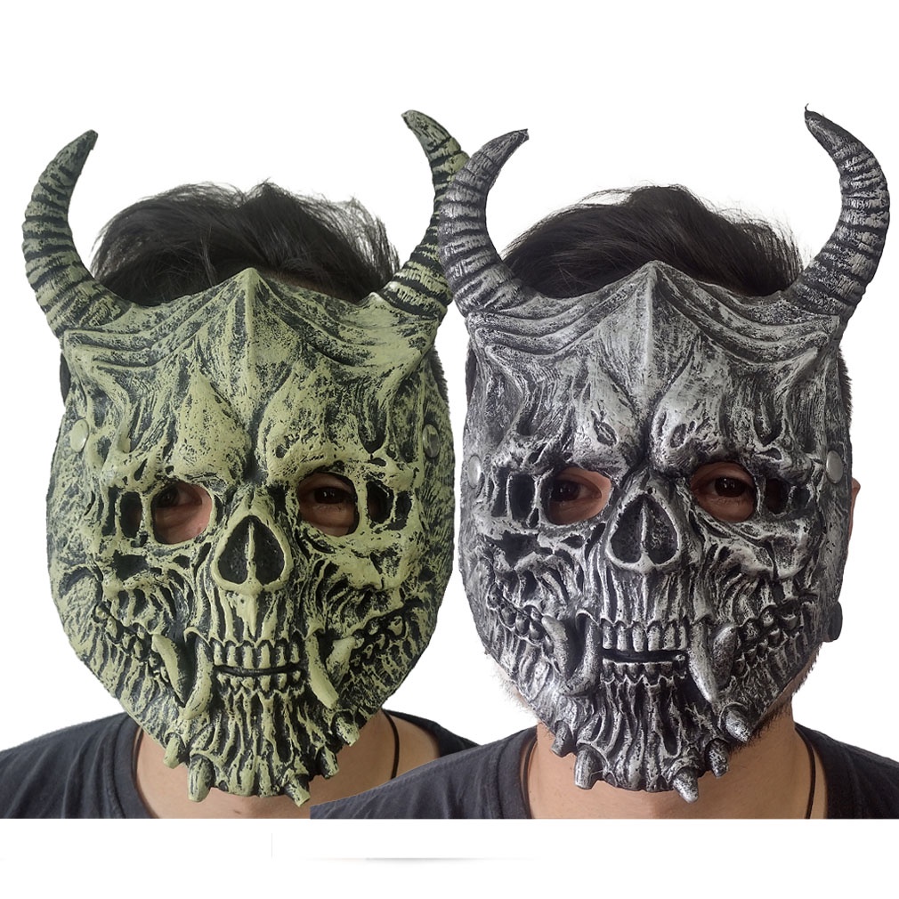 Máscara de Halloween Demônio Caveira em Látex
