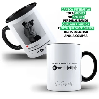 Caneca Personalizada Interativa Spotify (com sua foto e música)