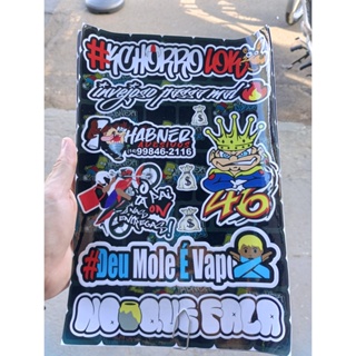 Cartela de Adesivos S12 para carro moto ou bike Sticker Notebook Bicicleta  Coelho Grau 244