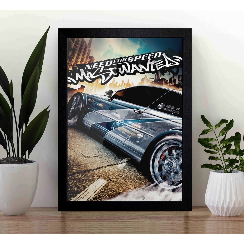 Quadro Need for Speed Most Wanted A3 com Acrílico Frontal (Tamanho