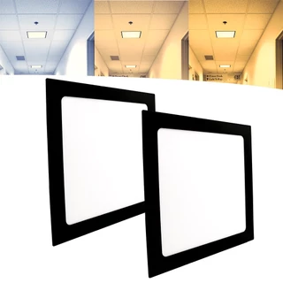 Kit 2 Painel Plafon Led Embutir 25w Bivolt Quadrado Preto
