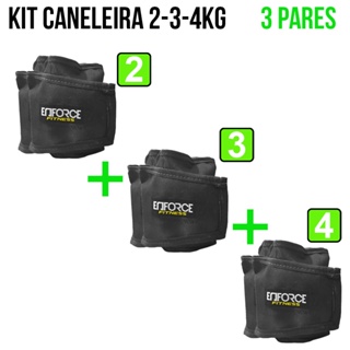 Kit Caneleira Peso Tornozeleira 2kg 3kg 4kg Enforce Fitness Treinar Pernas Academia Treinar Perna Crossfit Funcional Fisioterapia