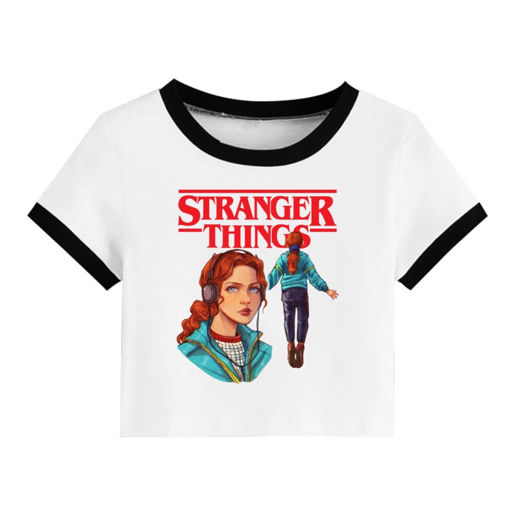Camiseta Raglan Baby Look Mescla, Stranger Things