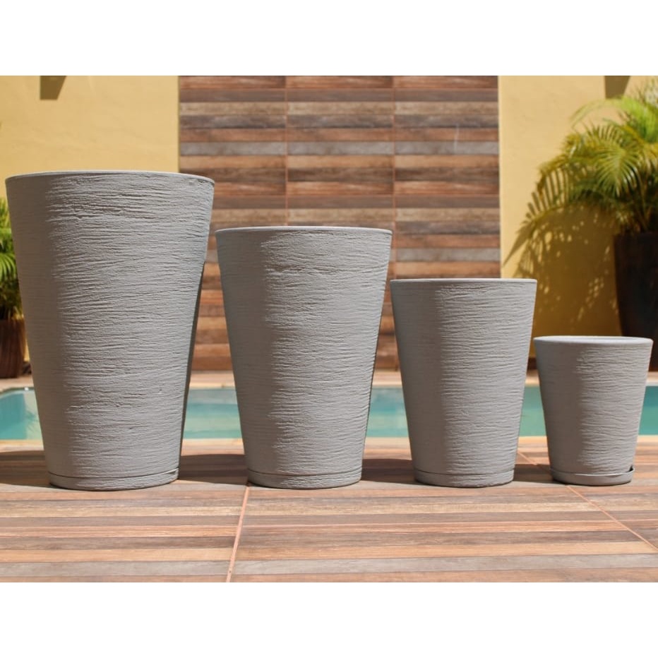 Kit Vasos Decorativos para Plantas de Polietileno Cone GG, G, M, P Com ...