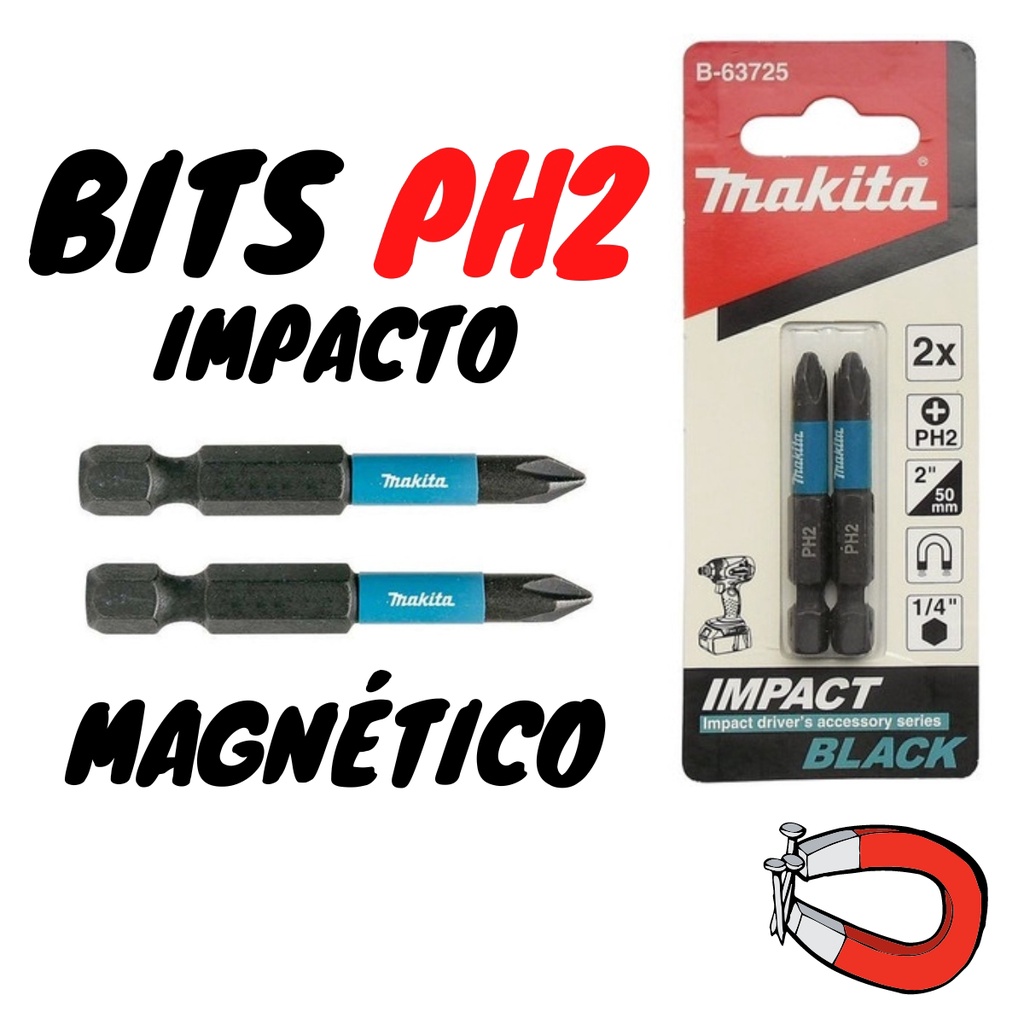 Bits Ph2 de Impacto Industrial 2 Peças (B-63725) - Makita