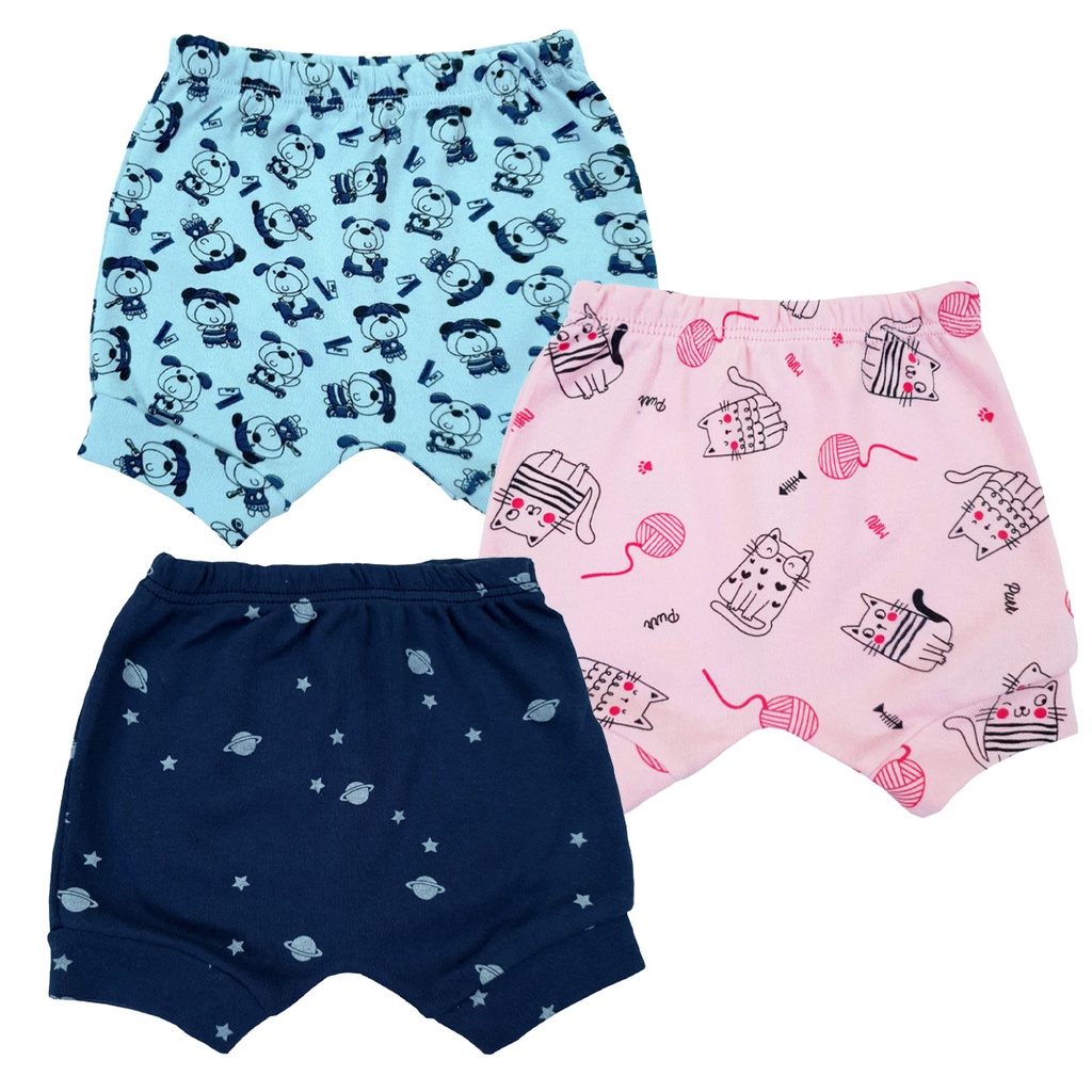 Short Bebê Tapa Fralda Menino Menina Suedine Roupas de Bebê Enxoval RN ao G