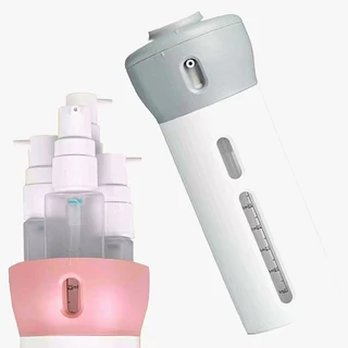 Kit Para Viagem Porta Shampoo 4 Em 1 Com Pump Dispenser Linha Premium