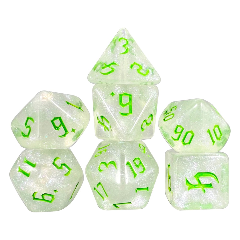 Set Di Dadi Multicolore - DRAGON (Verde/Oro) (7