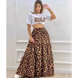 saia longa camada com forro moda tendencia evangélica saia cumprida arrastão
