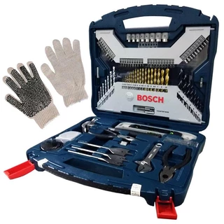 Jogo Estojo Kit Ferramentas 103 Peças X-line Bosch + Luvas