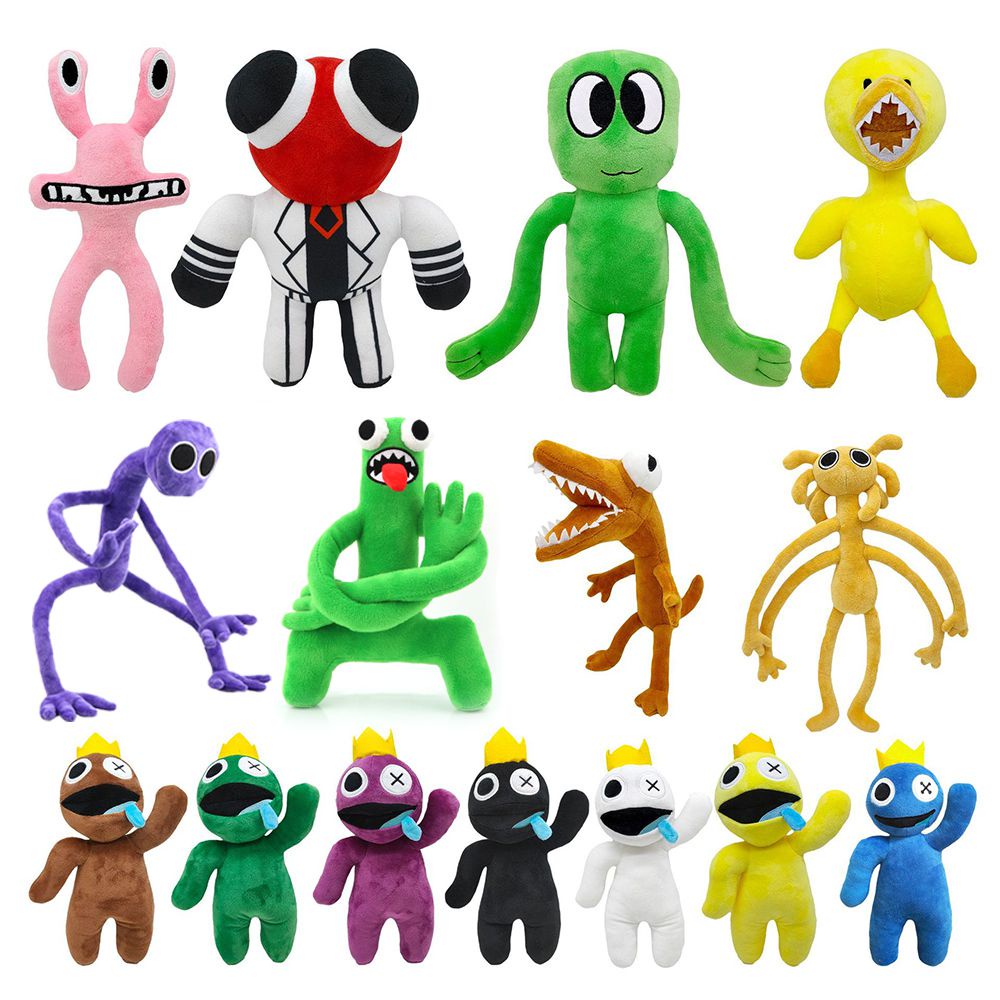 Kit 2 Boneco Rainbow Friends Roblox Pelúcia Yellow E Blue