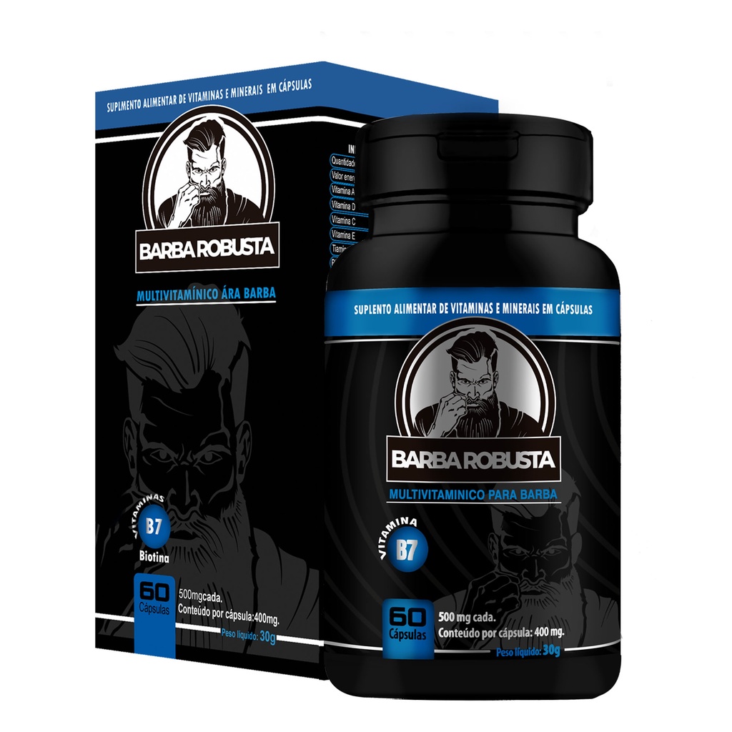 Remédio Vitamina para crescimento e fortalecimento barba robusta
