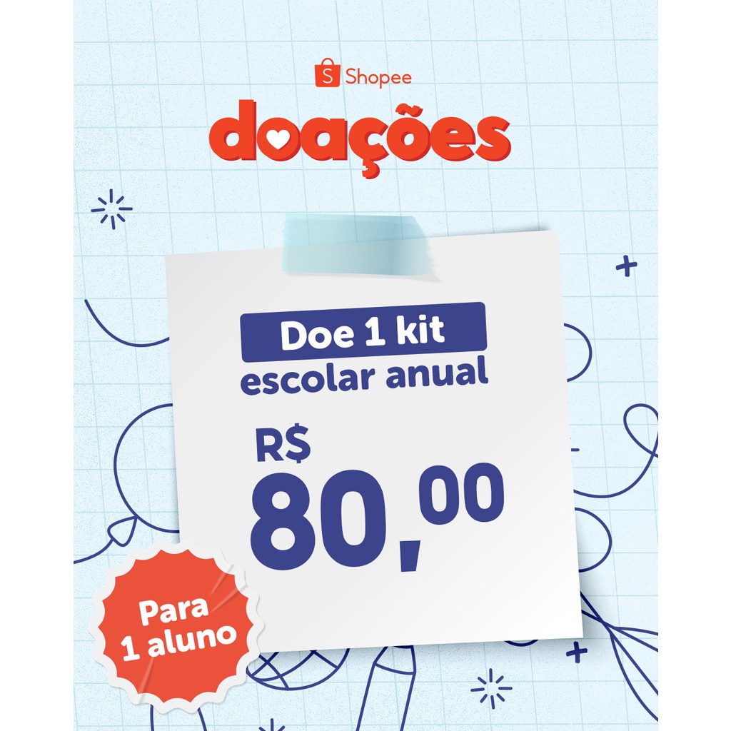 Doe 1 kit escolar anual de 1 aluno