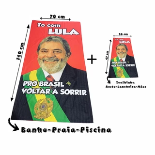 1 Toalha De Banho Praia Do Lula + 1 de Rosto PT_ Faixa