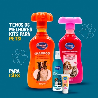 Kit Combo Macho - Shampoo, Condicionador, Colônia e Gel Dental Genial Pet