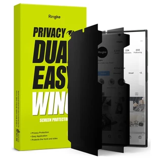 Protetor de tela Ringke compatível com Galaxy S23 Ultra Privacy Dual Easy Wing Film Fácil aplicação HD Resistente a arranhões Filme de tela