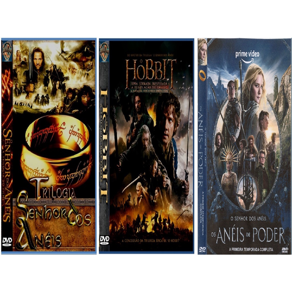 Dvd Box Filmes Coleção: O Senhor Dos Aneis - Hobbit - Os Aneis de Poder ...
