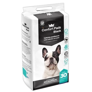 Tapete Higiênico Para Cães Cachorro Confort Pads Black 30 Unidades