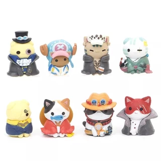 Action figures One piece de gatos Luffy Ace Shanks Sabo Chopper Law