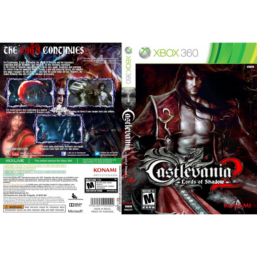 Jeu CASTLEVANIA COLLECTION LORDS OF SHADOW Xbox 360 - Version FR Complète 2 Disques !