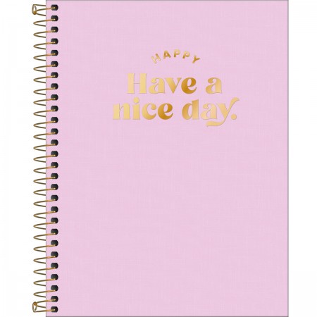 Caderno Espiral Capa Plástica Colegial 1 e 10 Matérias Happy Tilibra