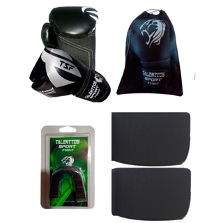 Kit Muay Thai Boxe Kickboxing Luva+bandagen+bucal+sacola