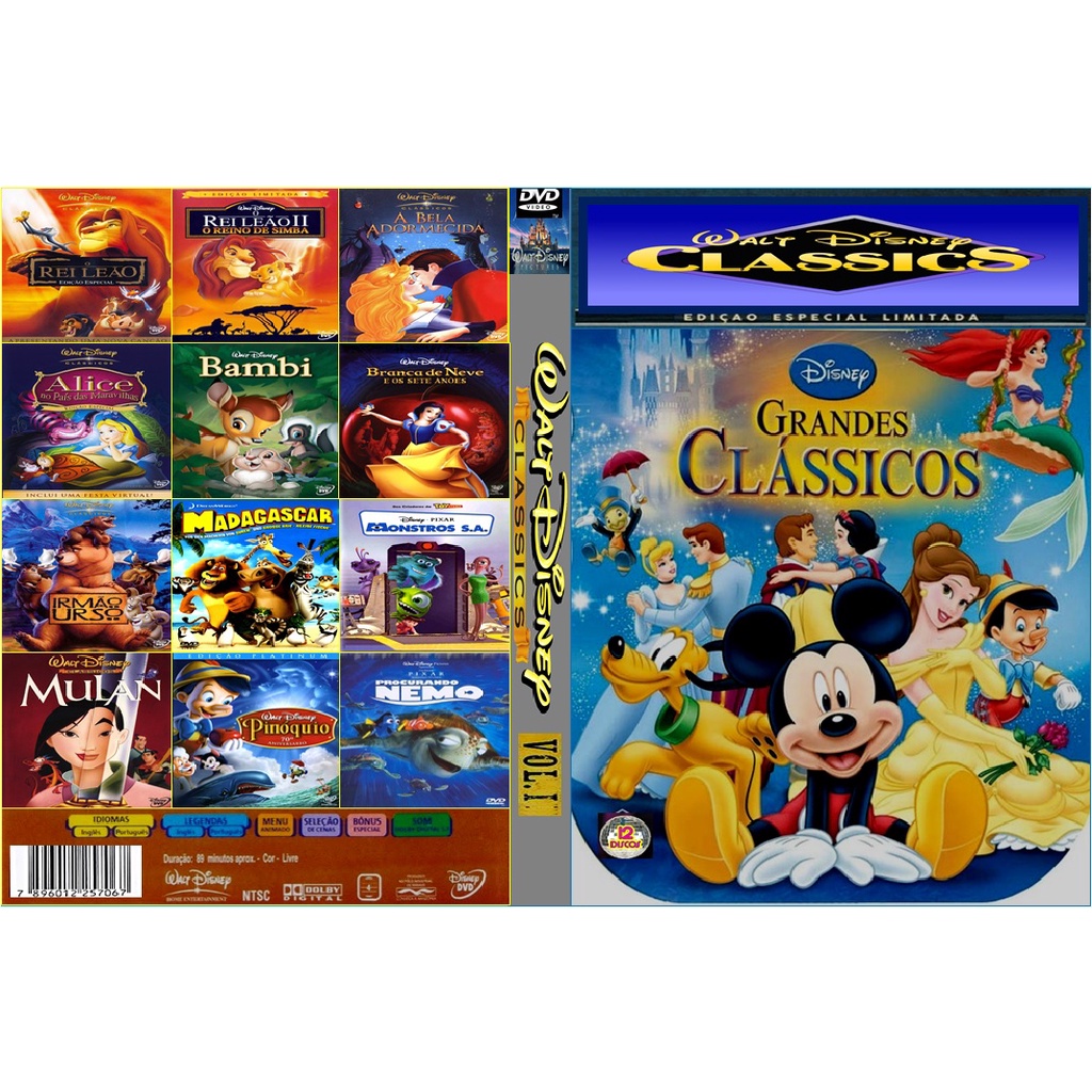 Dvd Box Grandes Clássicos Da Walt Disney Vol 1 - Raro (12dvds